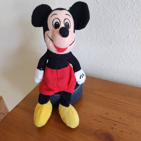 Vintage Mickey Mouse plush bean bag 9" Disney toy collectible - Picture 1 of 6